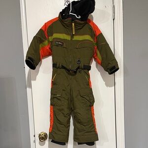 Obermeyer Olive and Orange Kids Snowsuit